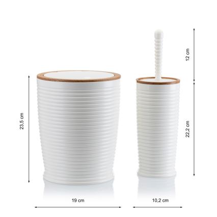 Set da bagno CAROL 5 pz bianco/marrone