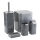 Set da bagno GRIS 5 pz grigio/cromo lucido