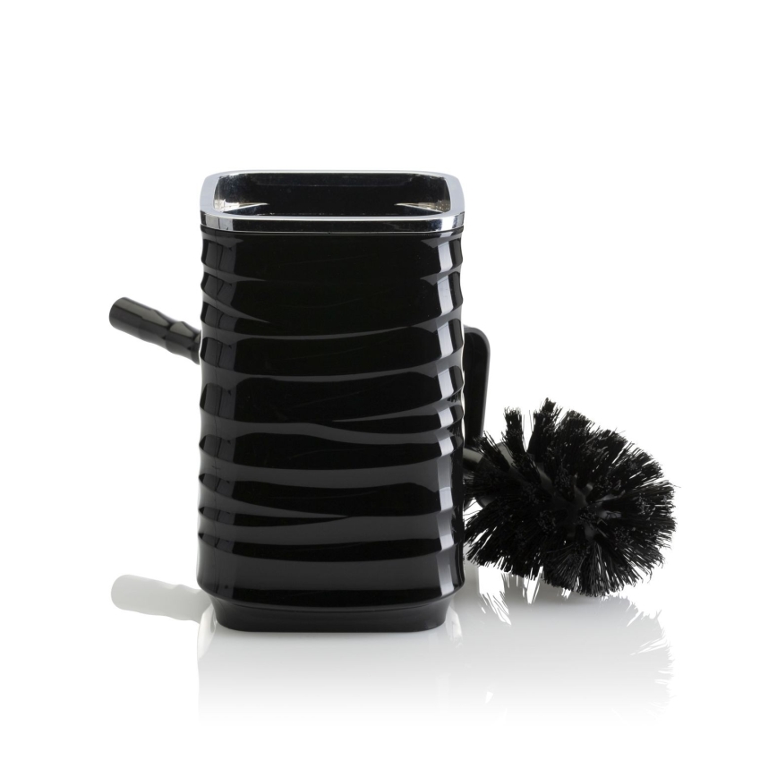 Set da bagno WAVE 5 pz nero/cromo lucido