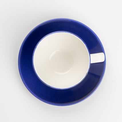 Set da caffè 6x tazza ceramica Tereza con piattino bianco blu giallo