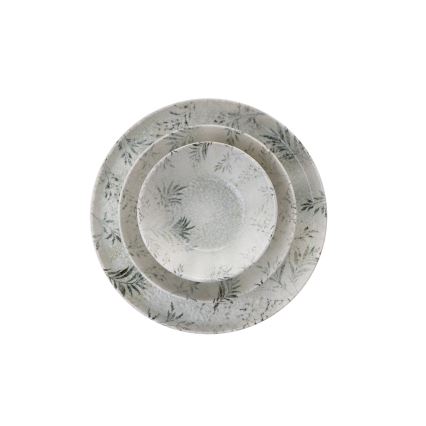 Set da pranzo 18 pezzi grigio/porcellana