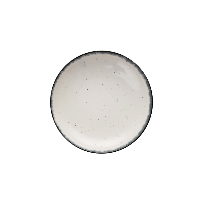 Set da pranzo 24 pezzi bianco/nero in porcellana