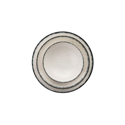 Set da pranzo 24 pezzi bianco/nero in porcellana