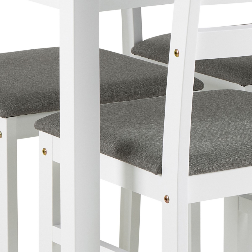 Set da pranzo EMILY: tavolo e 4 sedie, bianco