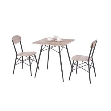 Set da pranzo KABIR 70x70 cm rovere/nero