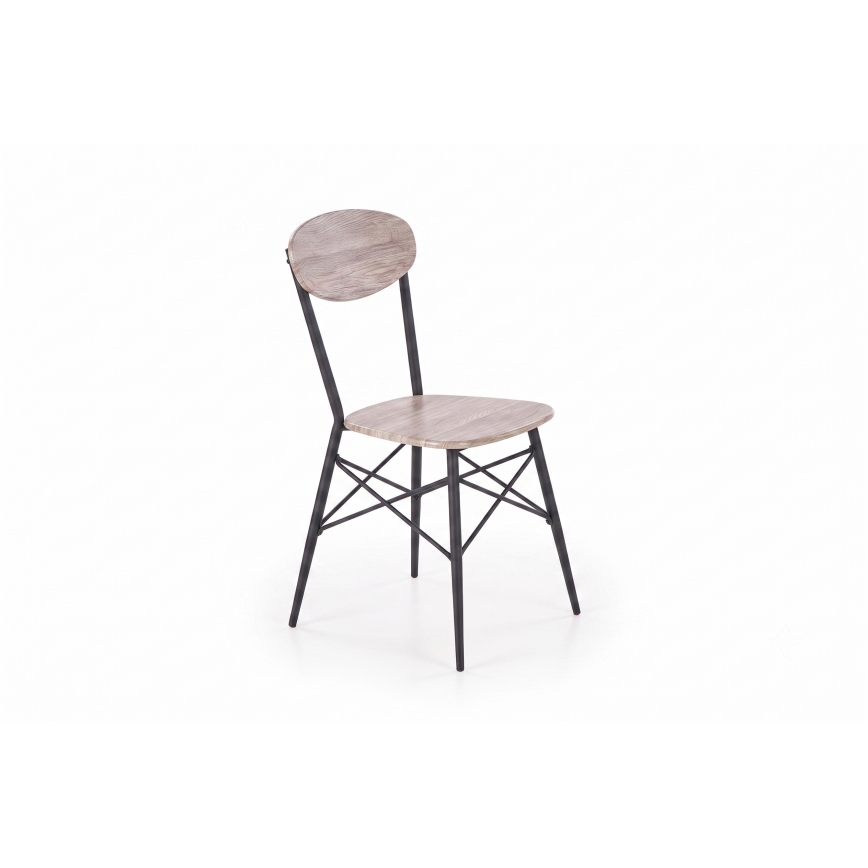 Set da pranzo KABIR 70x70 cm rovere/nero