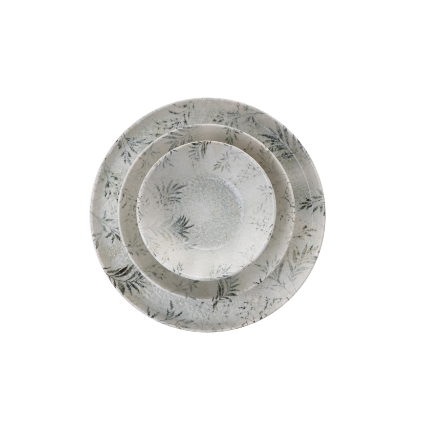 Set da tavola 12 pezzi in porcellana grigia