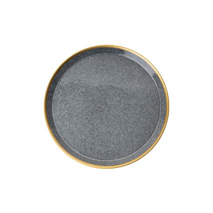 Set da tavola 16 pezzi antracite/oro/porcellana