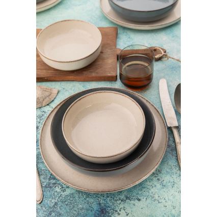 Set da tavola 16 pezzi beige/blu/porcellana