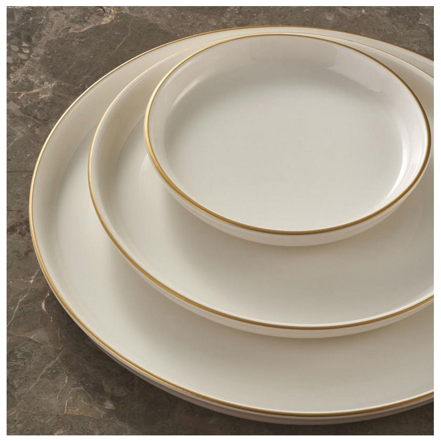 Set da tavola 16 pezzi beige/dorato in porcellana