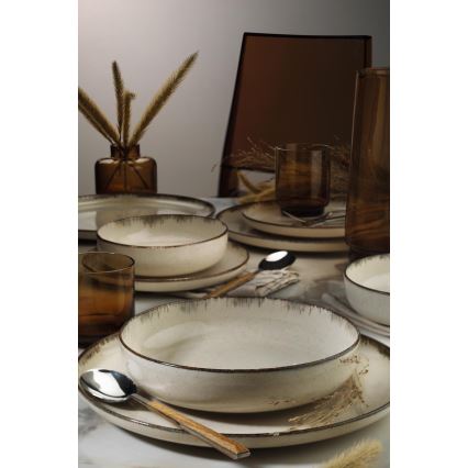 Set da tavola 16 pezzi beige in porcellana