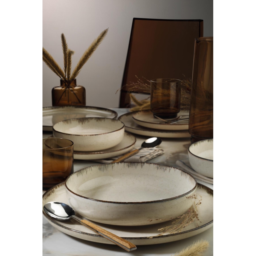 Set da tavola 16 pezzi beige in porcellana