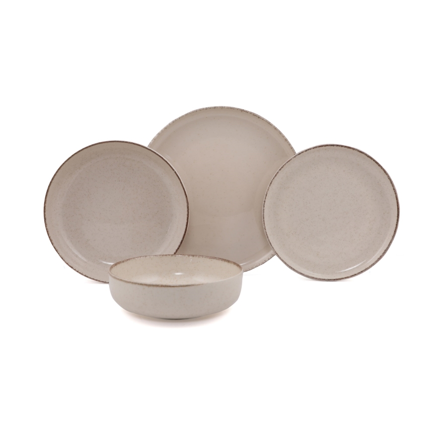 Set da tavola 16 pezzi beige in porcellana