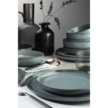 Set da tavola 16 pezzi grigio/porcellana