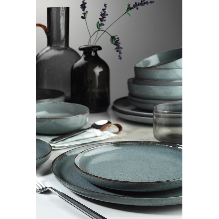 Set da tavola 16 pezzi grigio/porcellana