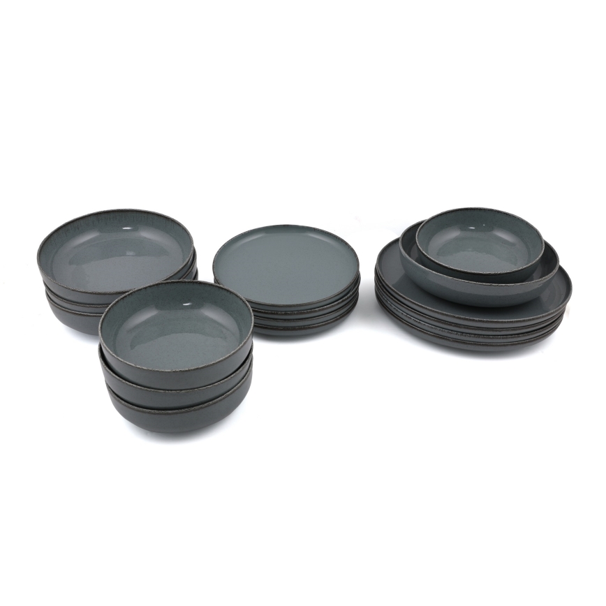 Set da tavola 16 pezzi grigio/porcellana