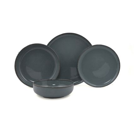 Set da tavola 16 pezzi grigio/porcellana
