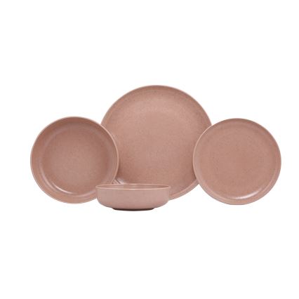 Set da tavola 16 pezzi marrone/beige/porcellana