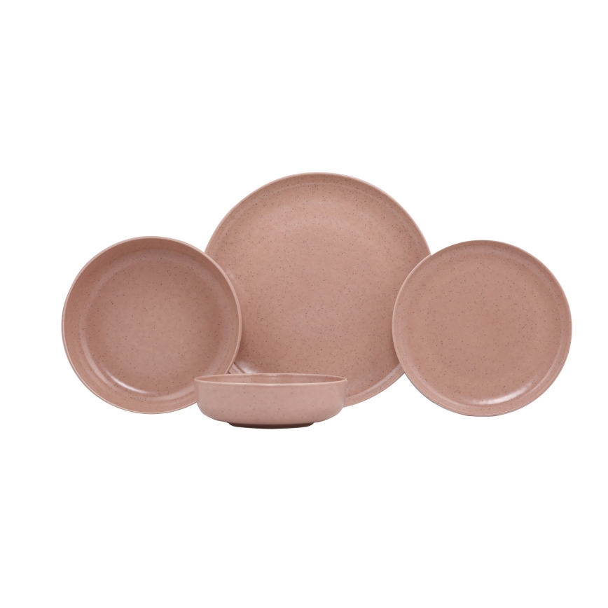 Set da tavola 16 pezzi marrone/beige/porcellana