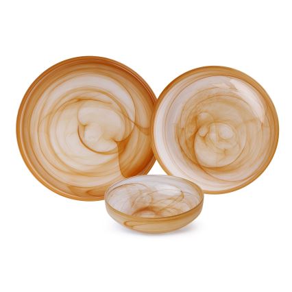 Set da tavola 18 pezzi arancione/vetro