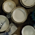 Set da tavola 18 pezzi beige/porcellana