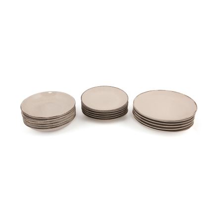 Set da tavola 18 pezzi beige/porcellana