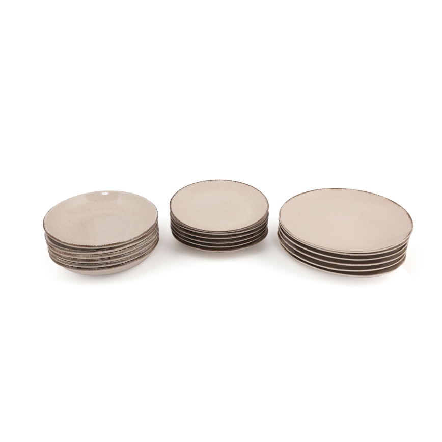 Set da tavola 18 pezzi beige/porcellana