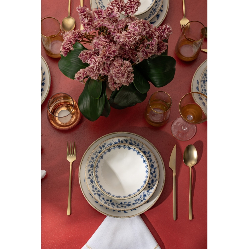 Set da tavola 18 pezzi bianco/blu/porcellana