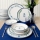 Set da tavola 18 pezzi, bianco/blu/verde, in ceramica