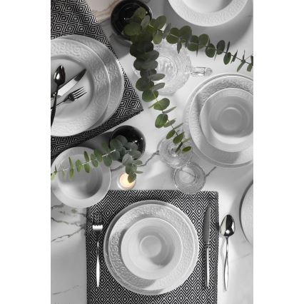 Set da tavola 18 pezzi, bianco, in porcellana