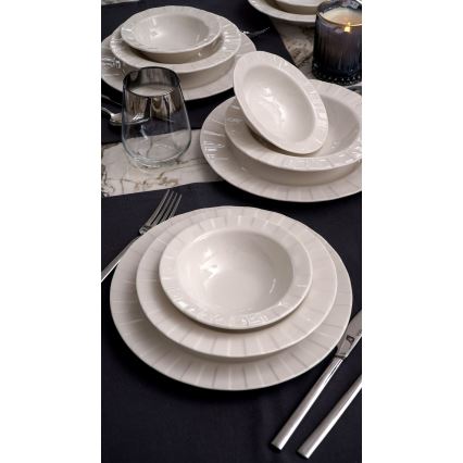 Set da tavola 18 pezzi, bianco in porcellana