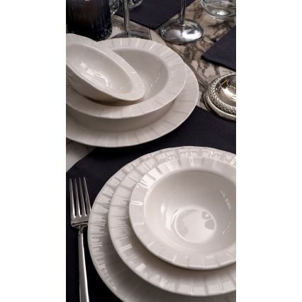 Set da tavola 18 pezzi, bianco in porcellana