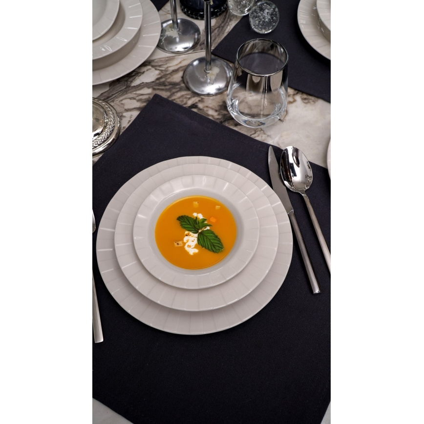 Set da tavola 18 pezzi, bianco in porcellana