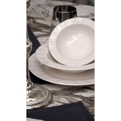 Set da tavola 18 pezzi, bianco in porcellana
