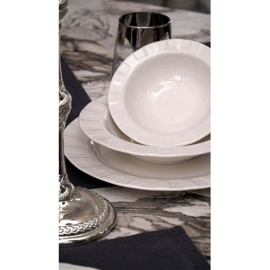 Set da tavola 18 pezzi, bianco in porcellana