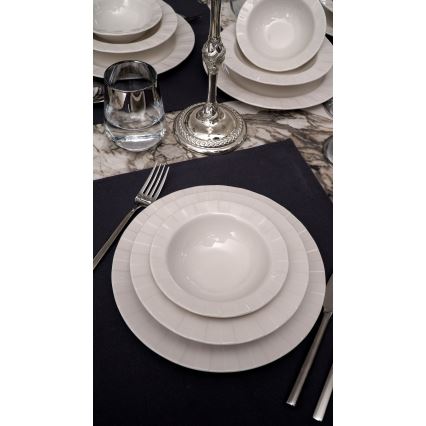 Set da tavola 18 pezzi, bianco in porcellana