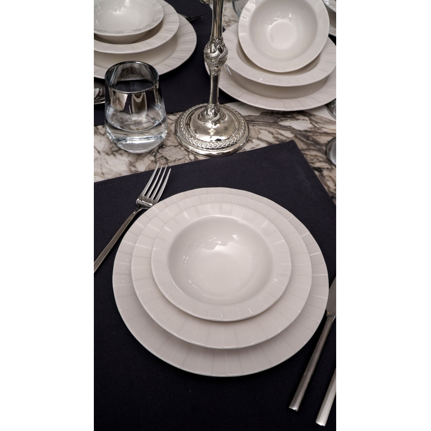 Set da tavola 18 pezzi, bianco in porcellana
