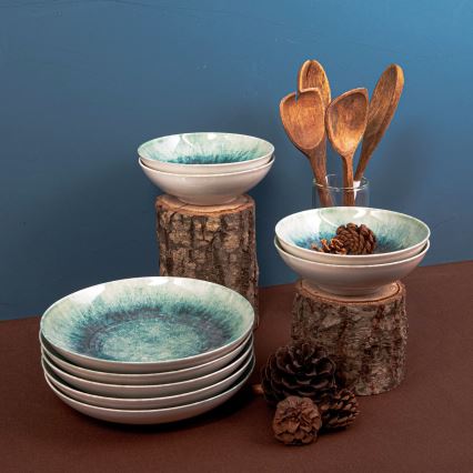 Set da tavola 18 pezzi blu in porcellana