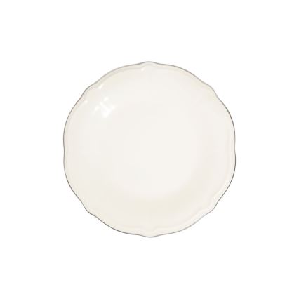 Set da tavola 18 pezzi crema/argento/porcellana