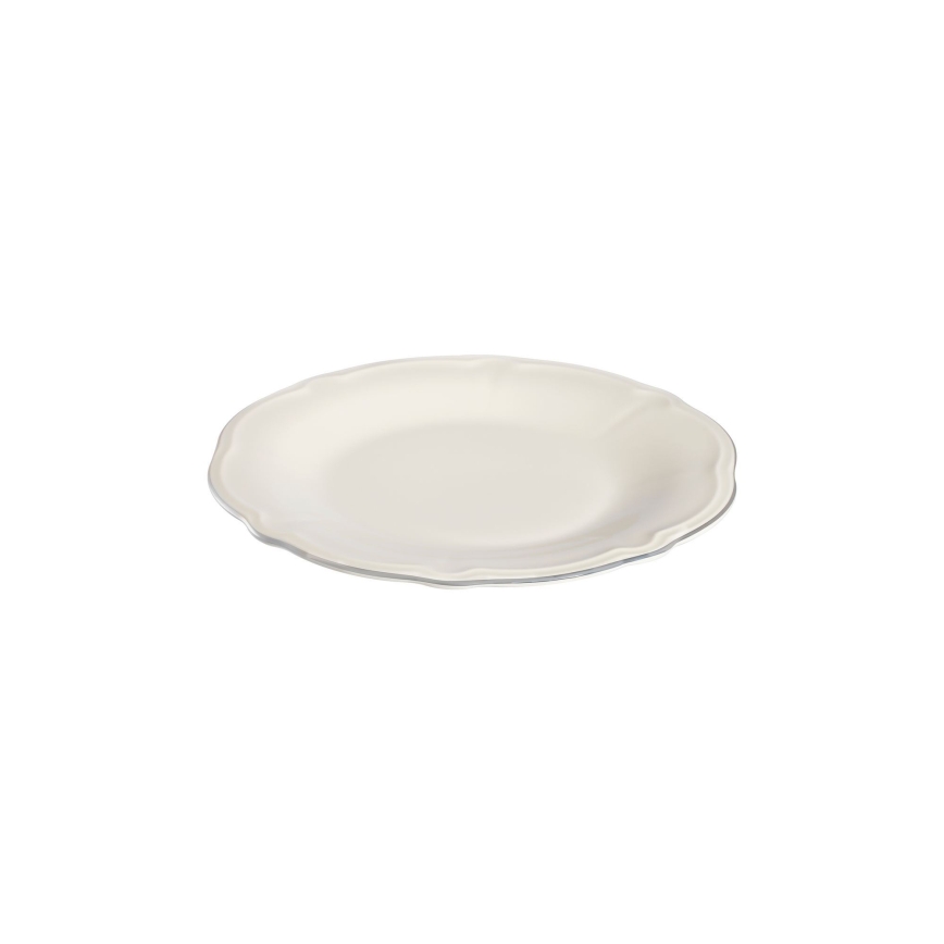 Set da tavola 18 pezzi crema/argento/porcellana