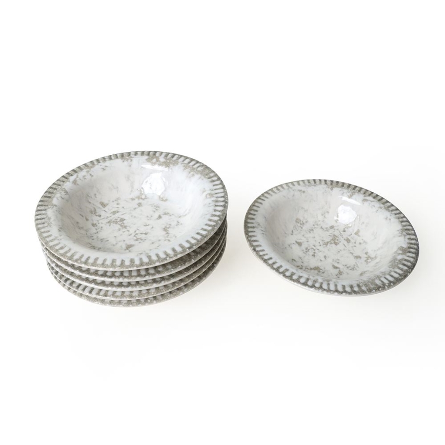 Set da tavola 18 pezzi grigio/ceramica