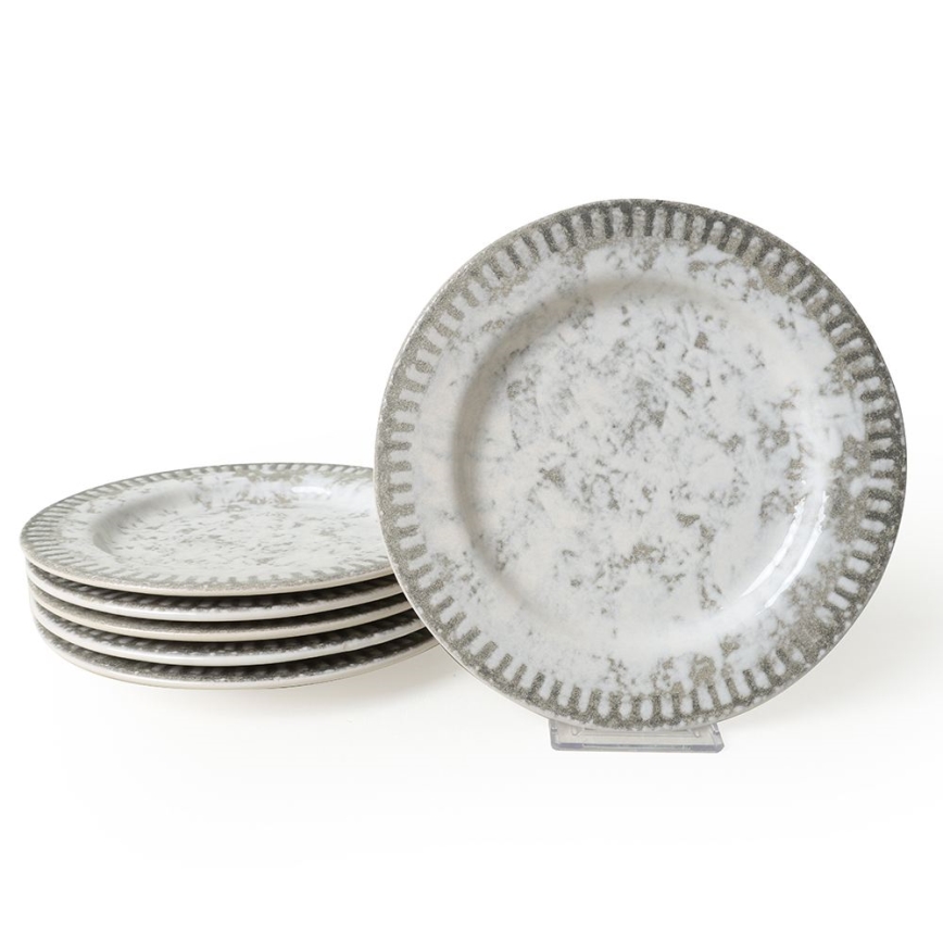 Set da tavola 18 pezzi grigio/ceramica