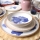 Set da tavola 18 pezzi in ceramica bianco/blu/beige