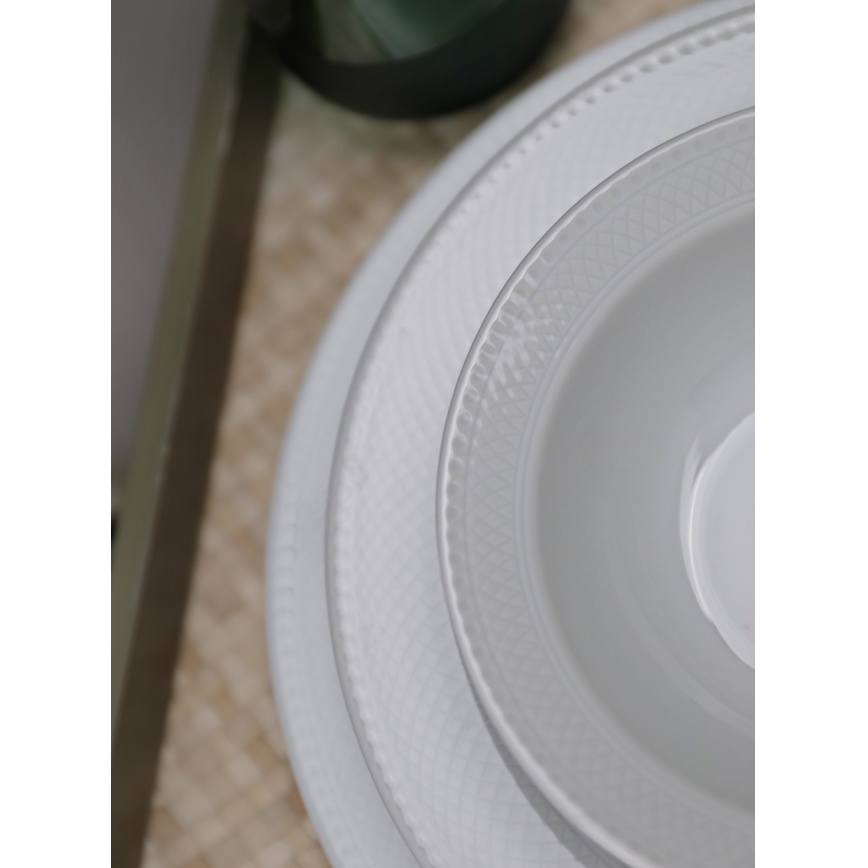 Set da tavola 18 pezzi in porcellana bianca