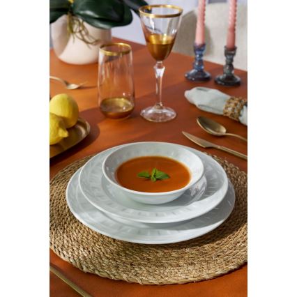 Set da tavola 18 pezzi in porcellana bianca