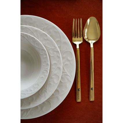 Set da tavola 18 pezzi in porcellana bianca