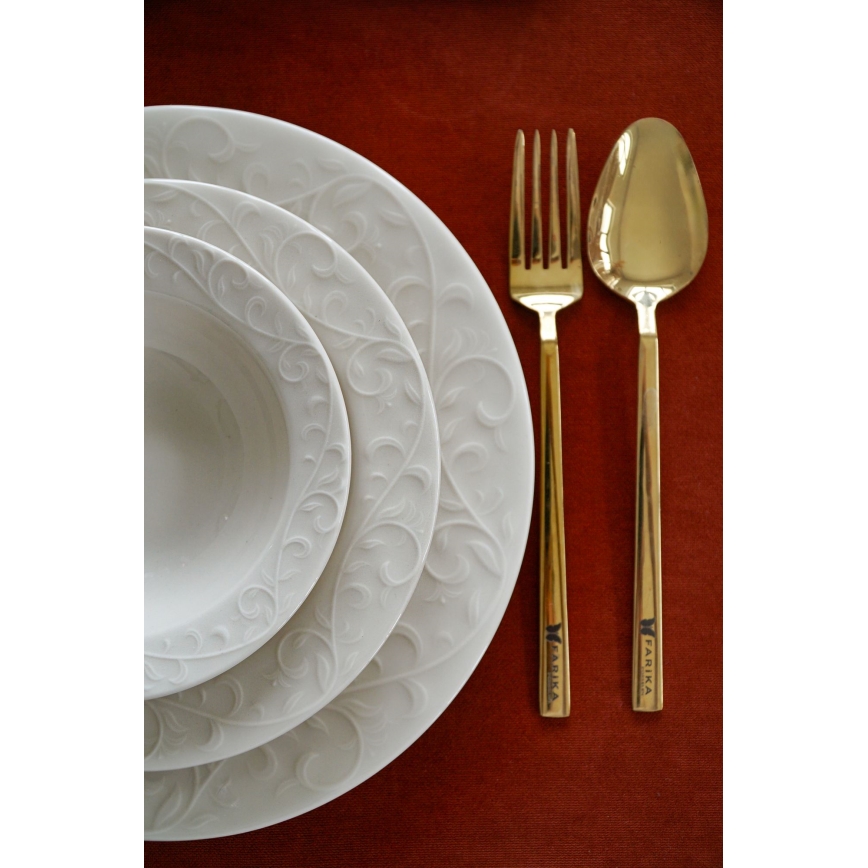 Set da tavola 18 pezzi in porcellana bianca