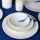 Set da tavola 18 pezzi in porcellana, bianco/blu