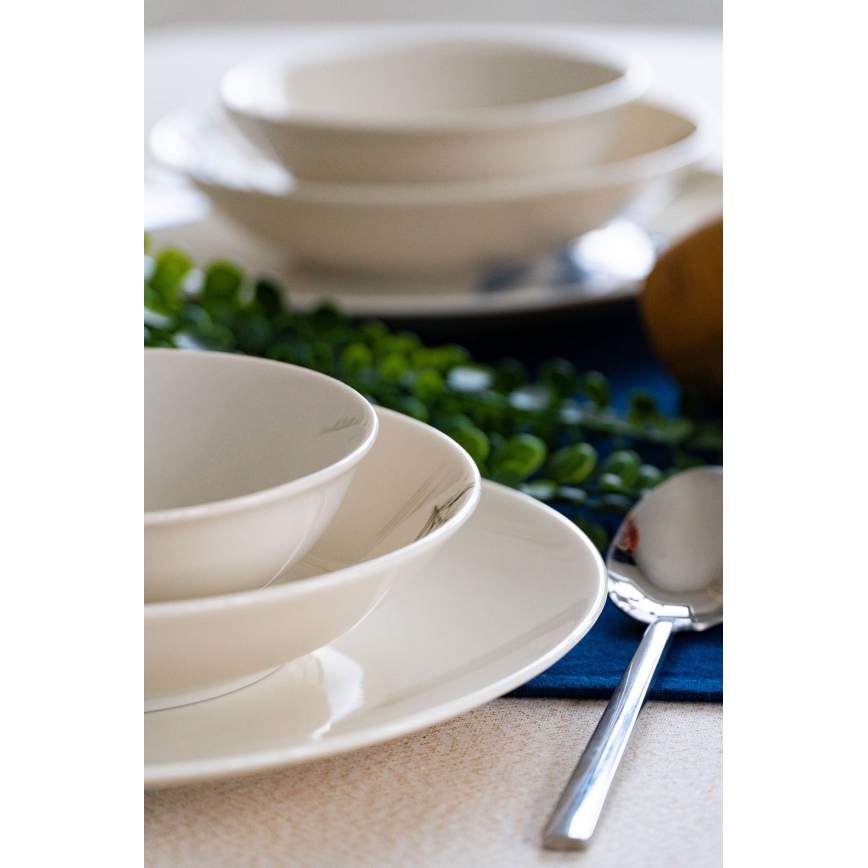 Set da tavola 18 pezzi in porcellana, bianco/blu/verde