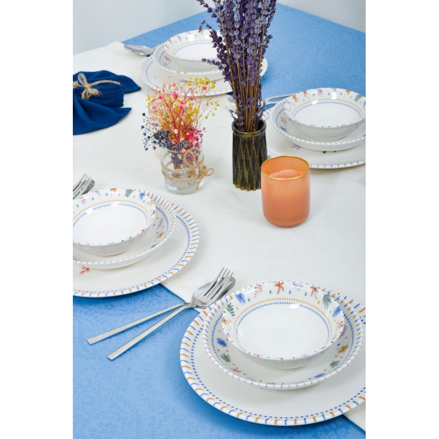 Set da tavola 18 pezzi in porcellana multicolore